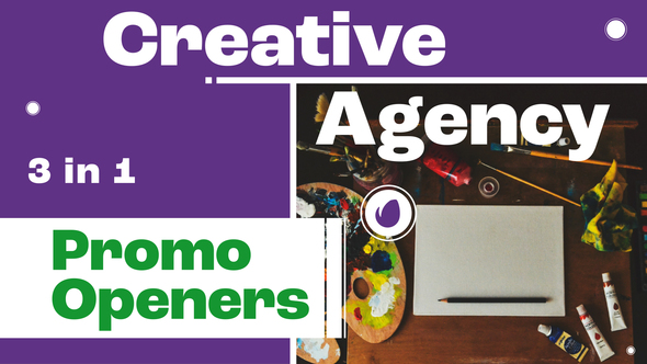 Creative Agency Promo Openers 3 in 1 MOGRT