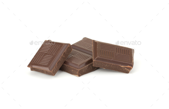 Chocolate bars stack isolated on white background - Stock Photo - Images