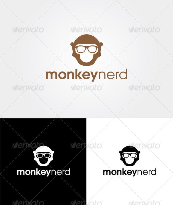 Monkey Nerd - Logo Template - Animals Logo Templates