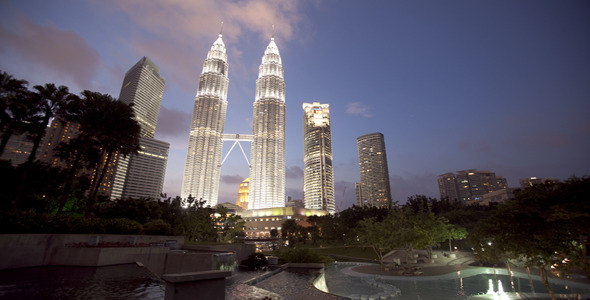 Kuala Lumpur Towers Day To Night Timelapse
