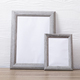 Composition of white cards in frames with copy space on white background - PhotoDune Item for Sale
