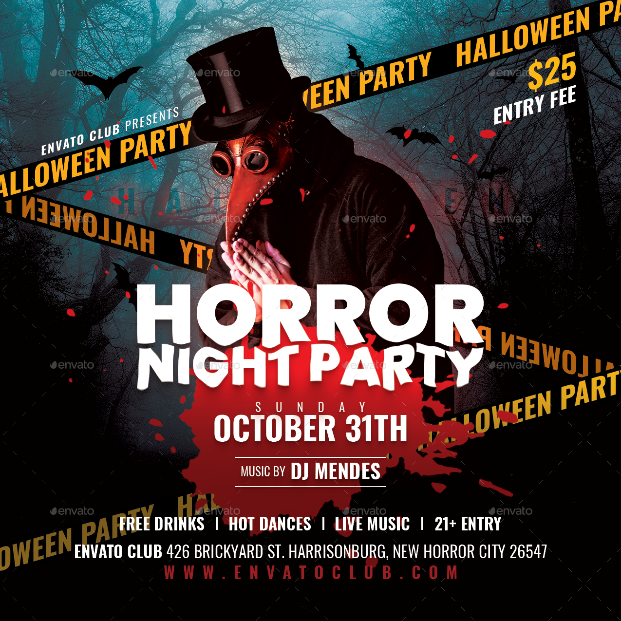 Horror Night Party | Halloween Flyer, Print Templates | GraphicRiver