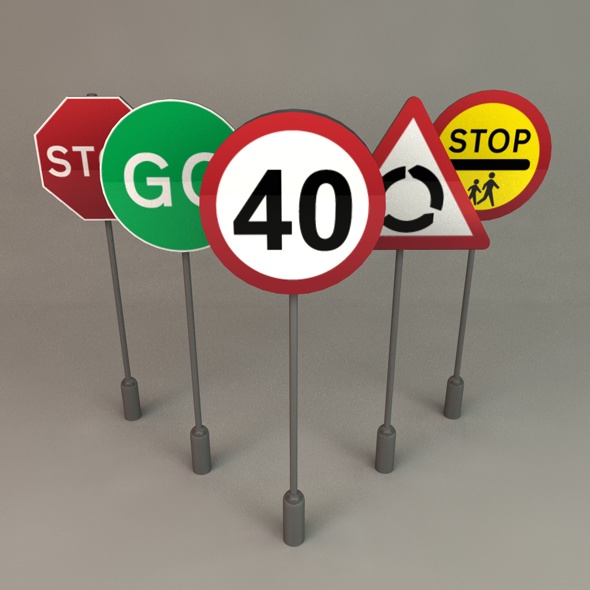 UK Road Signs - 3Docean 110301