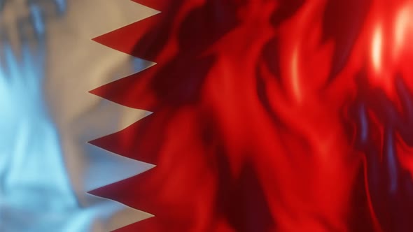 Bahrain Flag with Edge Bump