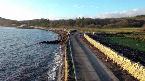 Coastal Road Next to the Atlantic in Mountcharles in County Donegal  Ireland alt