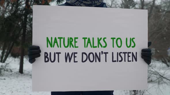 Poster, Protect Nature, Planet, People From Climate Change, One Person Protest alt