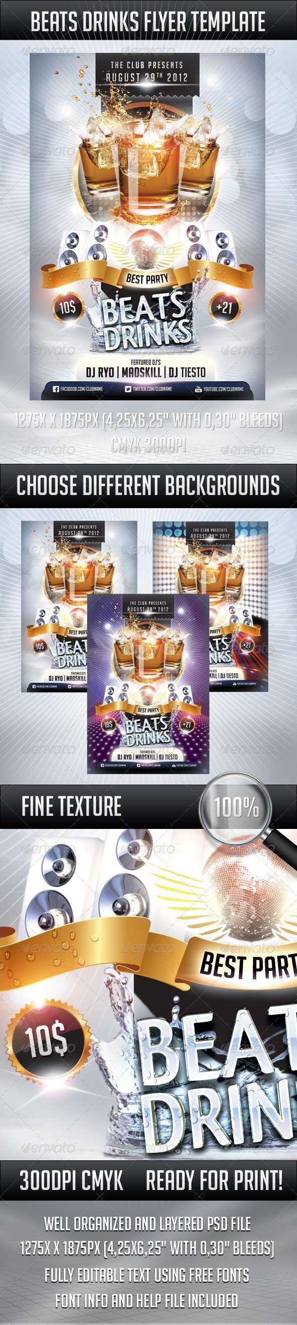 Beats Drinks Flyer - Clubs & Parties Events