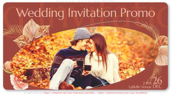 Wedding Invitation Promo Video Displays template preview