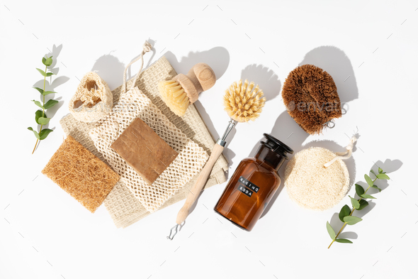Eco friendly natural cleaning tools and products - Stock Photo - Images