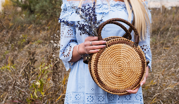 Wicker clearance round handbag