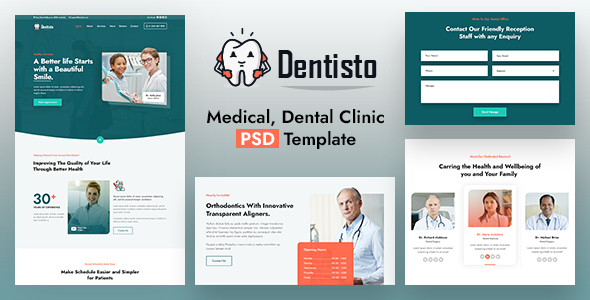 Dentisto |  Dentist & Medical PSD Template