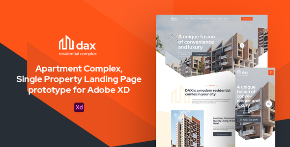 DAX - Apartment Complex Landing Page for Adobe XD