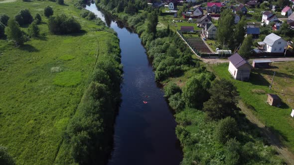 Evening Flight Over the River Among the Fields alt