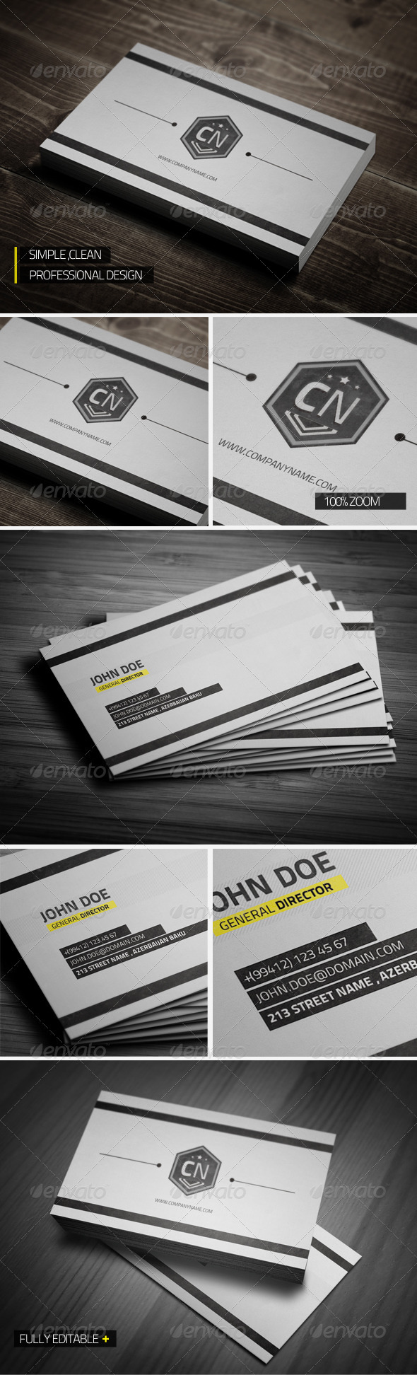 Clean Professional Business Card - Corporate Business Cards