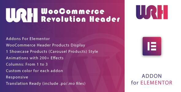 WooCommerce Revolution Header for Elementor WordPress Plugin