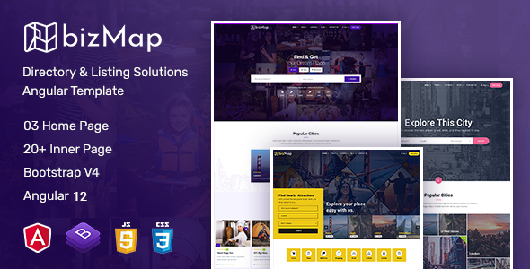 BizMap - Directory Listing Angular 12 Template