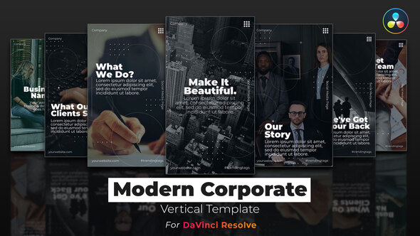 Modern Corporate | DaVinci Resolve Template | Vertical