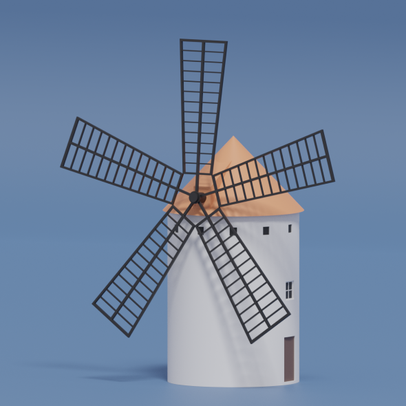 Cartoon Spanish Windmill - 3Docean 34229092