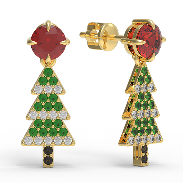 Christmas tree earrings - 3Docean 34231316