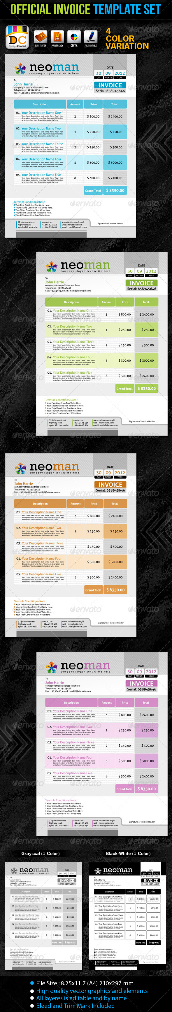 NeoMan_Official Invoice Template Set - Proposals & Invoices Stationery