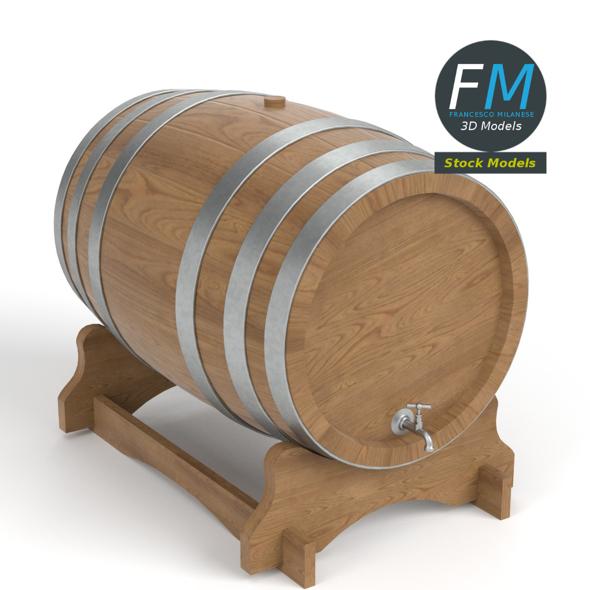 Wooden barrel with - 3Docean 34241465