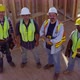 Portrait of group of construction workers on job site - VideoHive Item for Sale