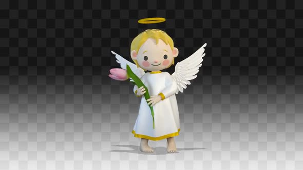 Angel Dancing With A Flower alt