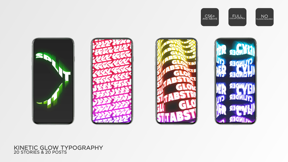 Kinetic Glow Typography Instagram Titles template preview