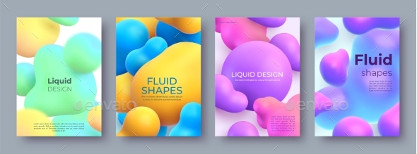 Abstract Posters with Flowing Fluid 3d Balls 