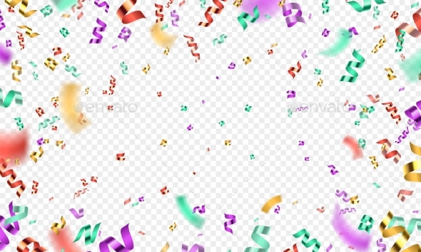 Colorful 3d Confetti Explosion Party or Carnival