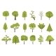 Flat Forest Trees Icons Garden or Park Landscape