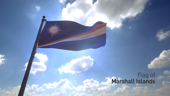 Marshall Islands Flag on a Flagpole V4 alt