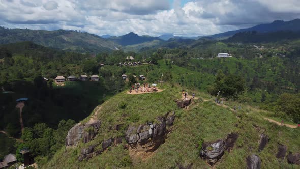 Little Adam's Peak mountain in Ella, Sri Lanka, Aerial 4K alt