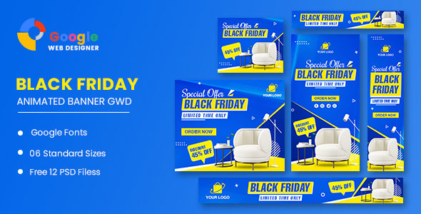 Black Friday Sofa HTML5 Banner Ads GWD