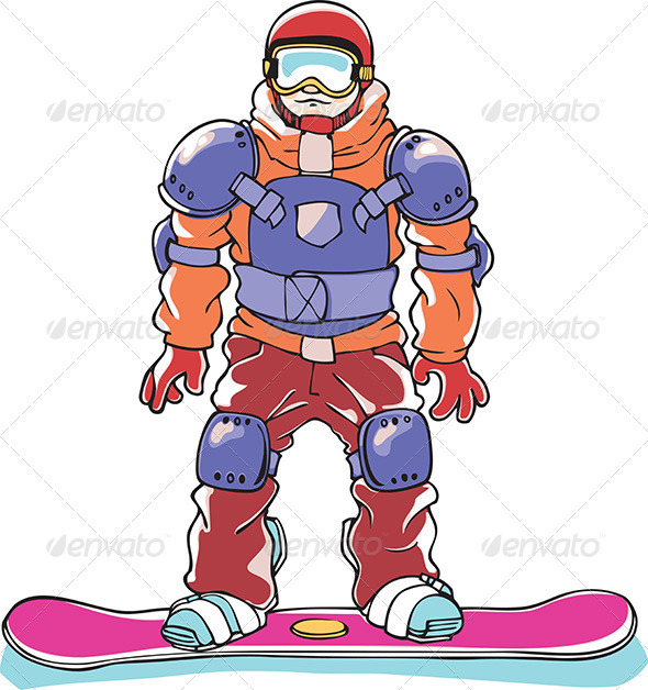 Snowboarder a Body Armor - Sports/Activity Conceptual