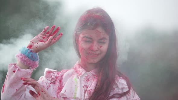 Indian Festival Holi Celebration Slowmotion