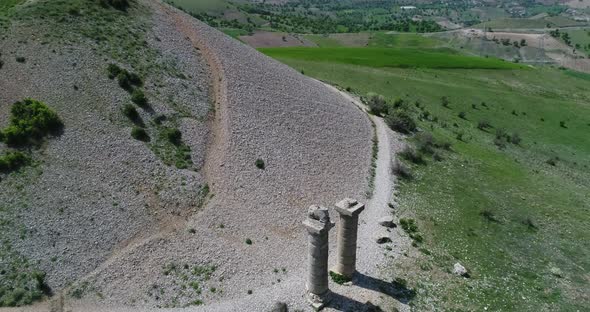 Hill And Statue Aerial View 