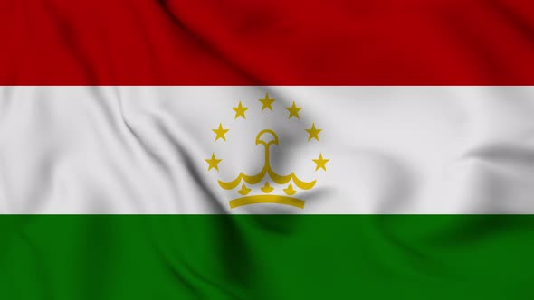 Tajikistan flag seamless closeup waving animation
