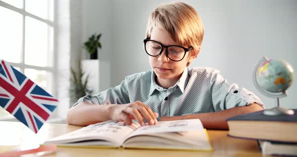 Young Boy Learning English