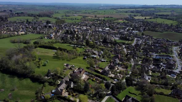 Chipping Campden North Cotswold Village Spring Season Aerial Landscape