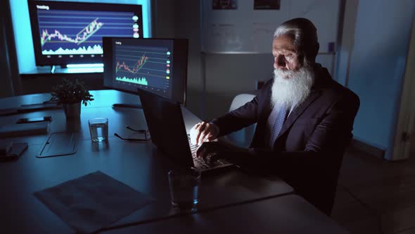 Business stock trader man working on crypto currency markets with blockchain technology alt