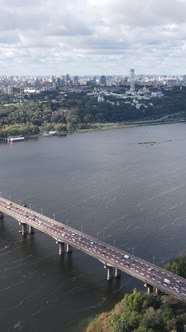 Vertical Video Aerial View of the Dnipro River  the Main River of Ukraine alt