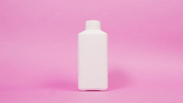 The Bottle is a Square Plastic White Bottle Made of Recycled Plastic