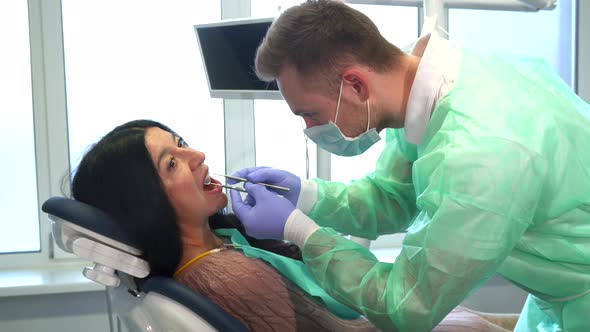 Dentist Examines Patient's Teeth alt