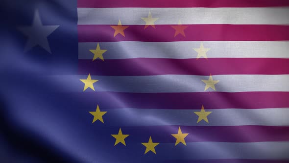 EU Liberia Flag Loop Background 4K