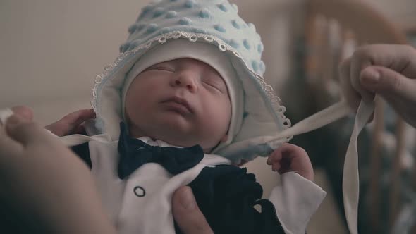 Happy Family with Little Baby and Funny Daughter Closeup alt