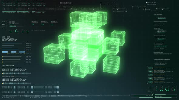 Futuristic Quantum Computing Simulation HUD alt