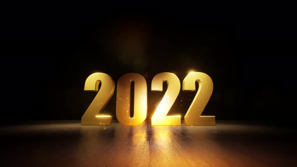 Happy New Year 2022 Golden Particles alt