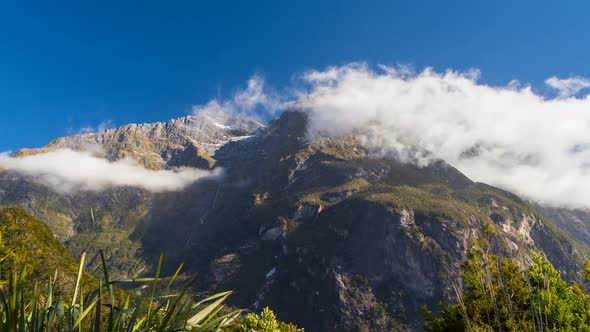 Mount in Milford Sound, New Zealand alt