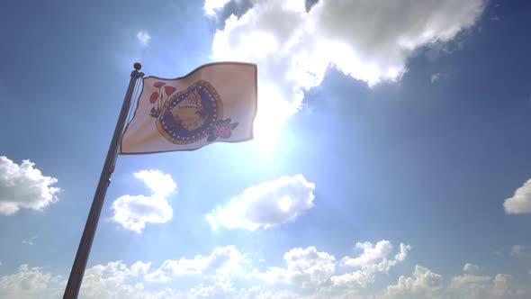 Sacramento County Flag (California, USA) on a Flagpole V4 - 4K